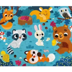 Janod Puzzle Bébé / Enfant|Puzzle Tactile 20 Pieces Les Animaux De La Foret