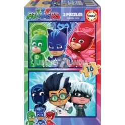 Educa Puzzles Bois|Pyjamasques-2 Puzzles En Bois De 16 Pieces