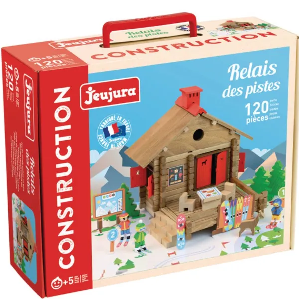 Jeujura Relais Des Pistes En Bois 120 Pieces- Planchettes Et Construction En Bois