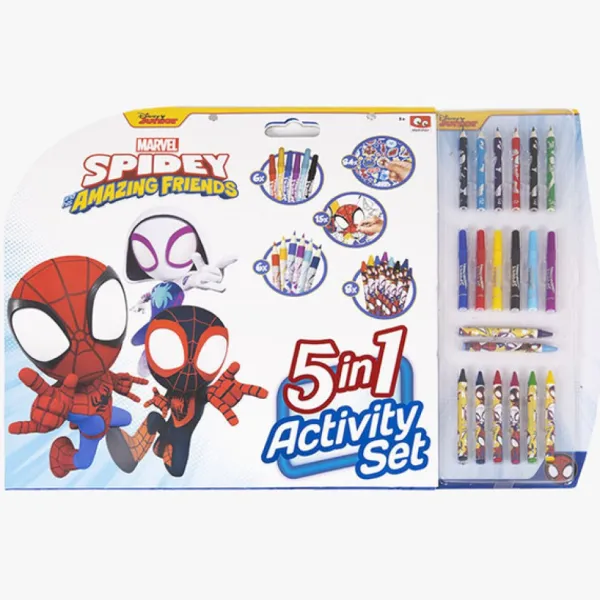 Canenco Set De Coloriage 5 En 1 Spidey And His Amazing Friends- Dessin Et Peinture