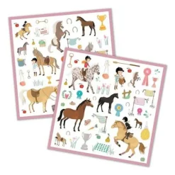 Djeco Stickers Chevaux- Découpage, Collage, Pliage