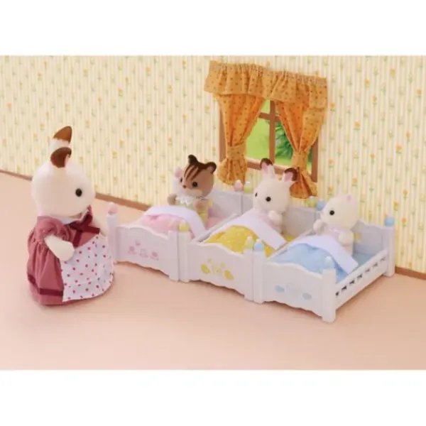 Sylvanian Families Heros & Univers|- 4448 - Les Lits Superposes A 3 Couchettes Bebes