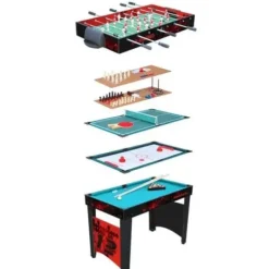 Rusher Baby-Foot|Table Multi Jeux 12 En 1 - Baby Foot Billard Et Jeux De Société