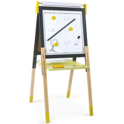 Janod Tableau Reglable En Bois Ardoise Et Magnetique - Jaune- Tableaux, Ardoises