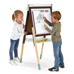 Janod Tableau Reglable En Bois Ardoise Et Magnetique - Marron- Tableaux, Ardoises