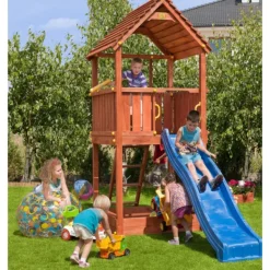 Fungoo Tour Joy Avec Toboggan Et Bac A Sable- Aires De Jeux