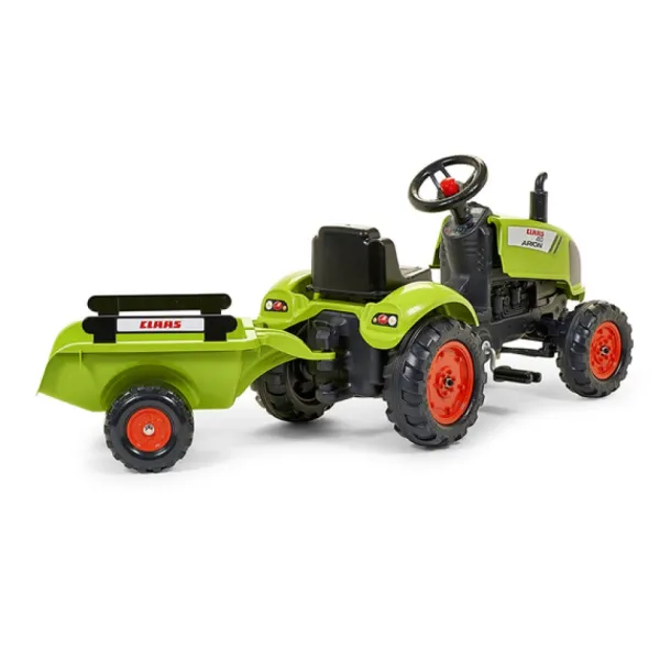 Falk Tracteur A Pedales Claas Avec Remorque- Tracteurs À Pédales
