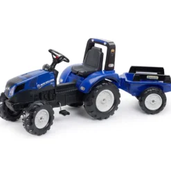 Falk Tracteur A Pedales New Holland Avec Remorque- Tracteurs À Pédales