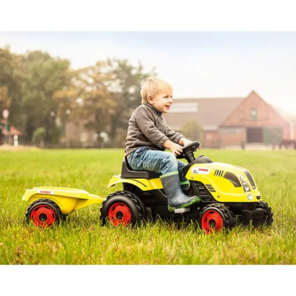 Smoby Tracteur Farmer Xl Claas + Remorque- Tracteurs À Pédales
