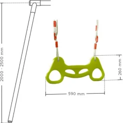 Soulet Trapeze Et Anneaux Plastique Pour Portique- Balancoires Et Portiques